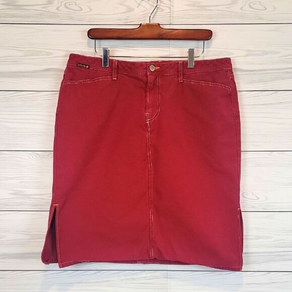 Lucky Brand By Gene Monteband Red Jean Skirt Womens Size 18 - Picture 1 of 12